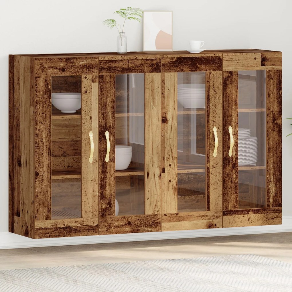 vidaXL Dulapuri suspendate , 2 piese, din lemn vechi, 69,5 x 34 x 90 cm, din lemn prelucrat.