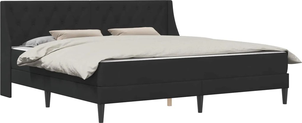 vidaXL Cadru de pat cu saltea cu saltea Negru 200 x 200 cm Catifea