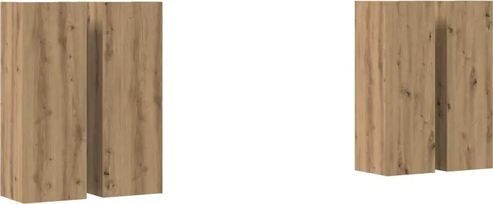 vidaXL Set comodă TV Pe perete 4 pcs Stejar Artizanal Lemn compozit