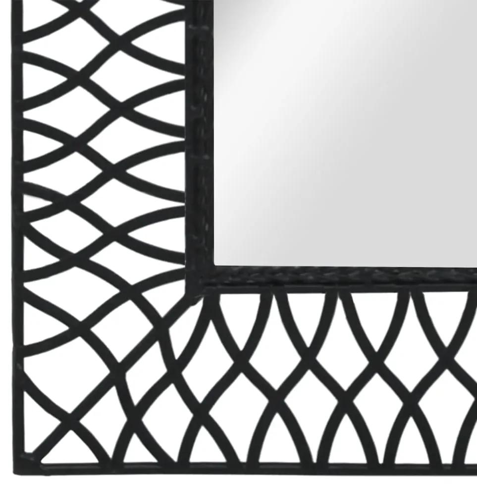 Oglinda de perete de gradina, negru, 50 x 80 cm, arcuita 1, Negru, 50 x 80 cm