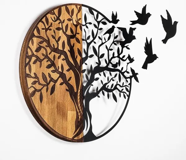 Decorațiune de perete 71x92 cm copac lemn/metal