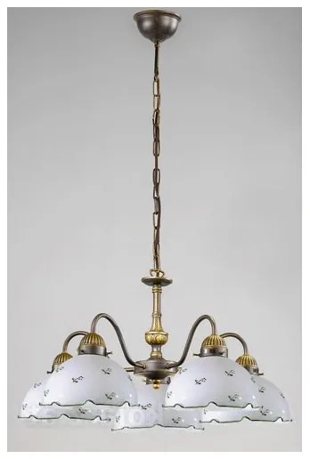 Lustră pe lanț NONNA 5xE27/75W/230V verde Kolarz 731.85.21