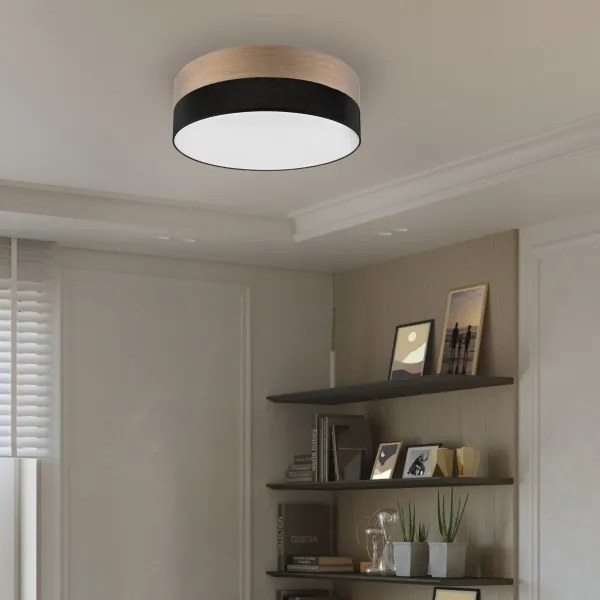 Plafonieră LED SIRJA WOOD LED/36W/230V d. 45 cm negru/stejar