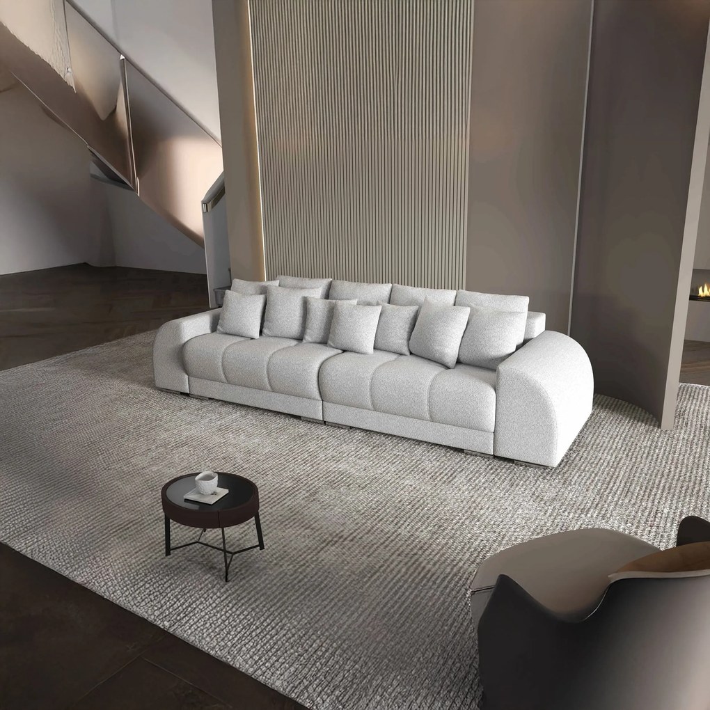 Canapea extensibilă dumonde cu 2 lăzi de depozitare si sezut confortabil din spuma high-density, Verona Euphoria Dove 310x100 cm