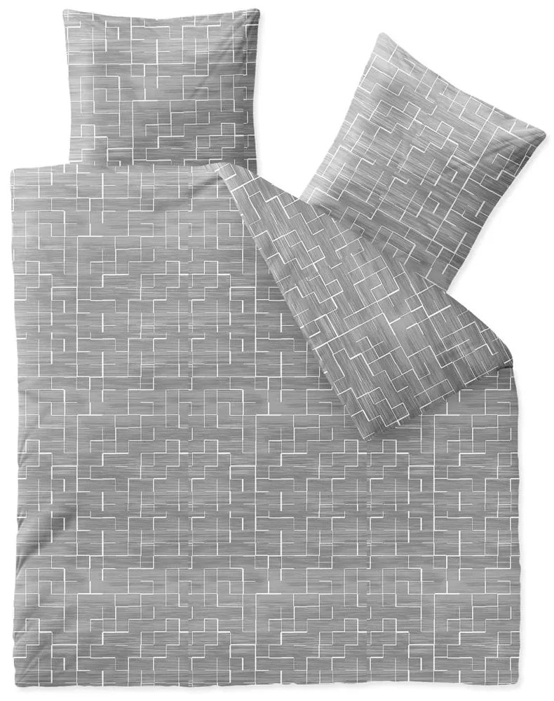 Lenjerie de pat din bumbac Renforce MALOU gri Dimensiune lenjerie de pat: 2 buc 80 x 80 cm | 200 x 200 cm