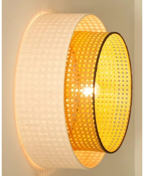 Plafonieră NATIA, 1 x E27, 60 W, 230 V, Ø 45 cm, alb/maro