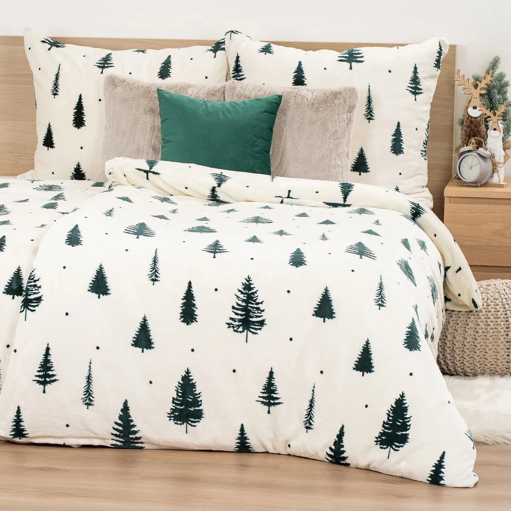 Lenjerie de pat din microflanel 4Home Serene Forest, 160 x 200 cm, 70 x 80 cm