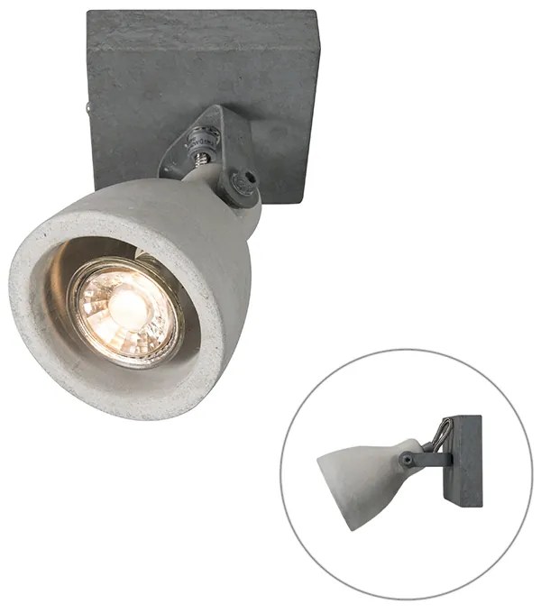 Spotlight industrial gri beton cu 1 lumină - Creto
