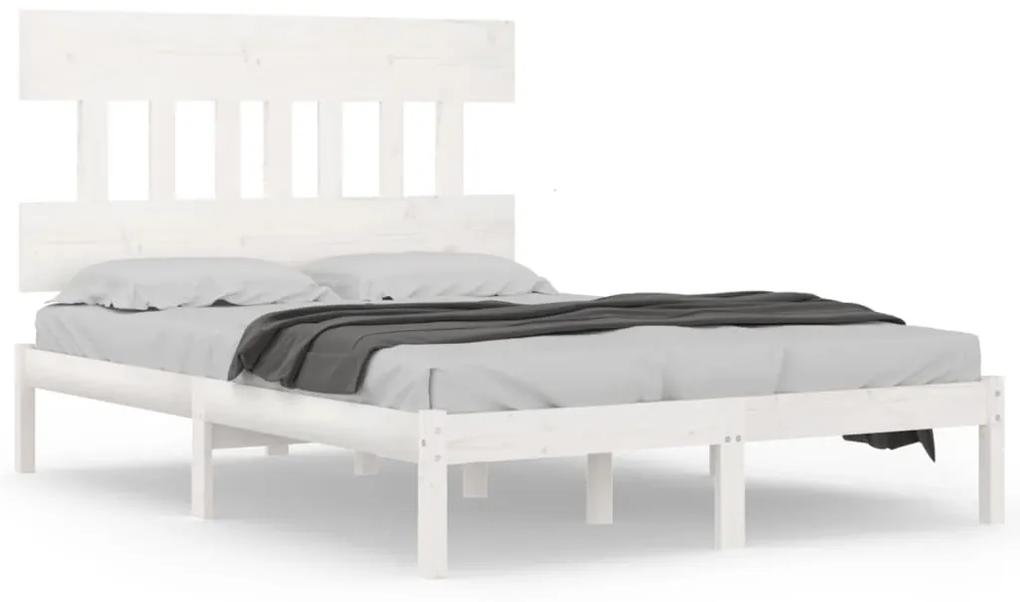 3104754 vidaXL Cadru de pat Super King, alb, 180x200 cm, lemn masiv