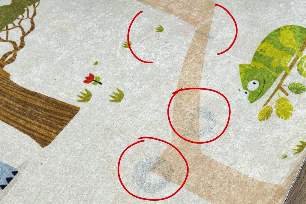 BAMBINO 1165 covor lavabil Grădină zoologică pentru copii anti-alunecare bej - SECUNDAR-COTATI PRODUSUL