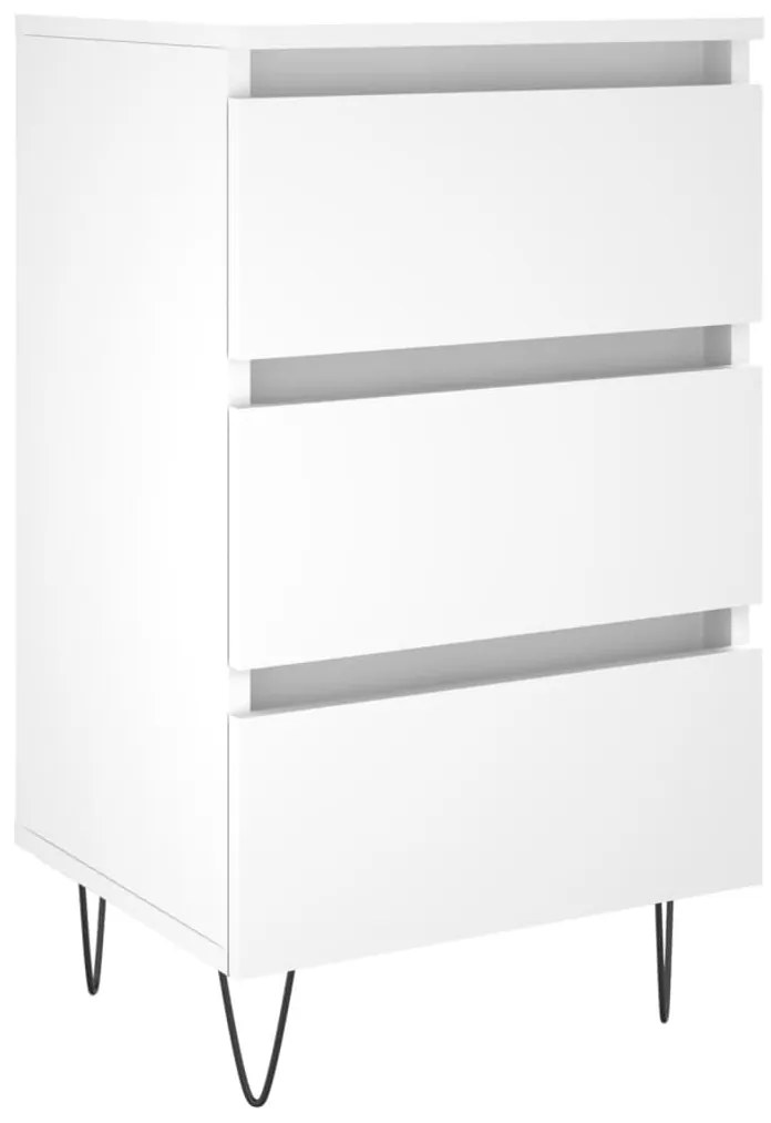 826924 vidaXL Noptieră, alb, 40x35x69 cm, lemn compozit