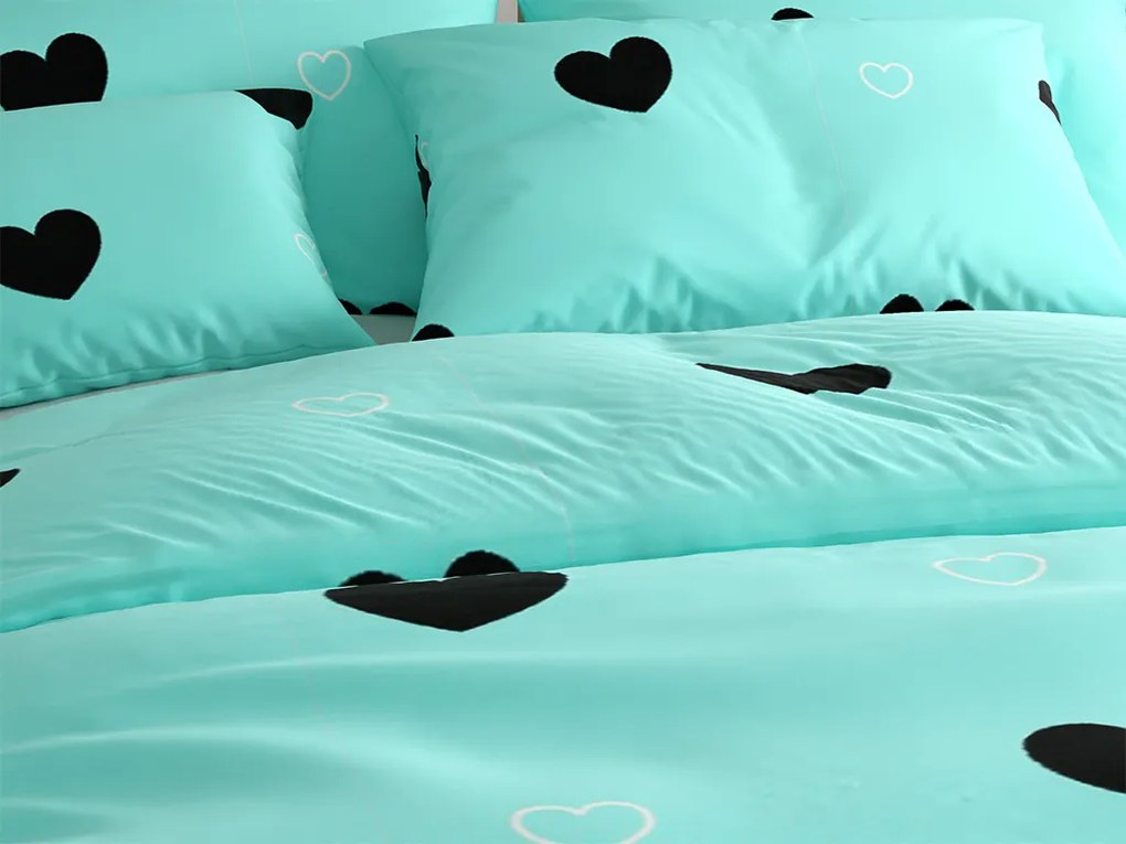 Lenjerie de pat din microfibra CORAZON BLEND albastru Dimensiune lenjerie de pat: 70 x 90 cm | 140 x 220 cm