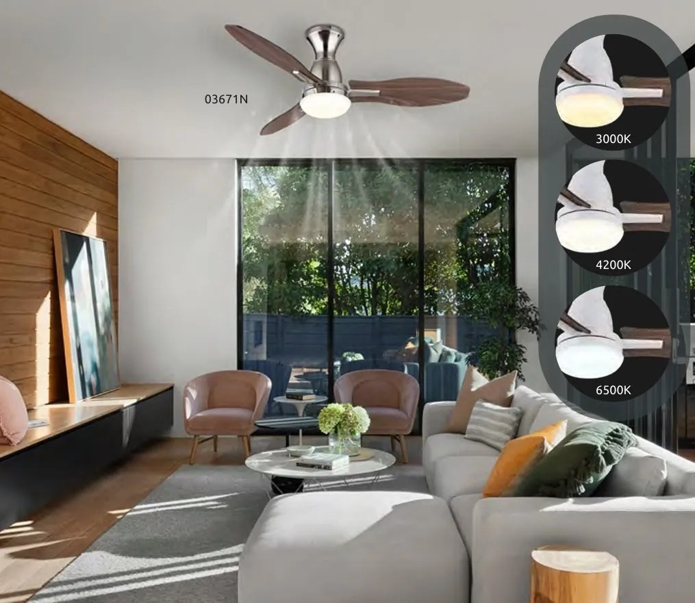 Lustra LED cu ventilator si telecomanda GALE negru 03671B GL