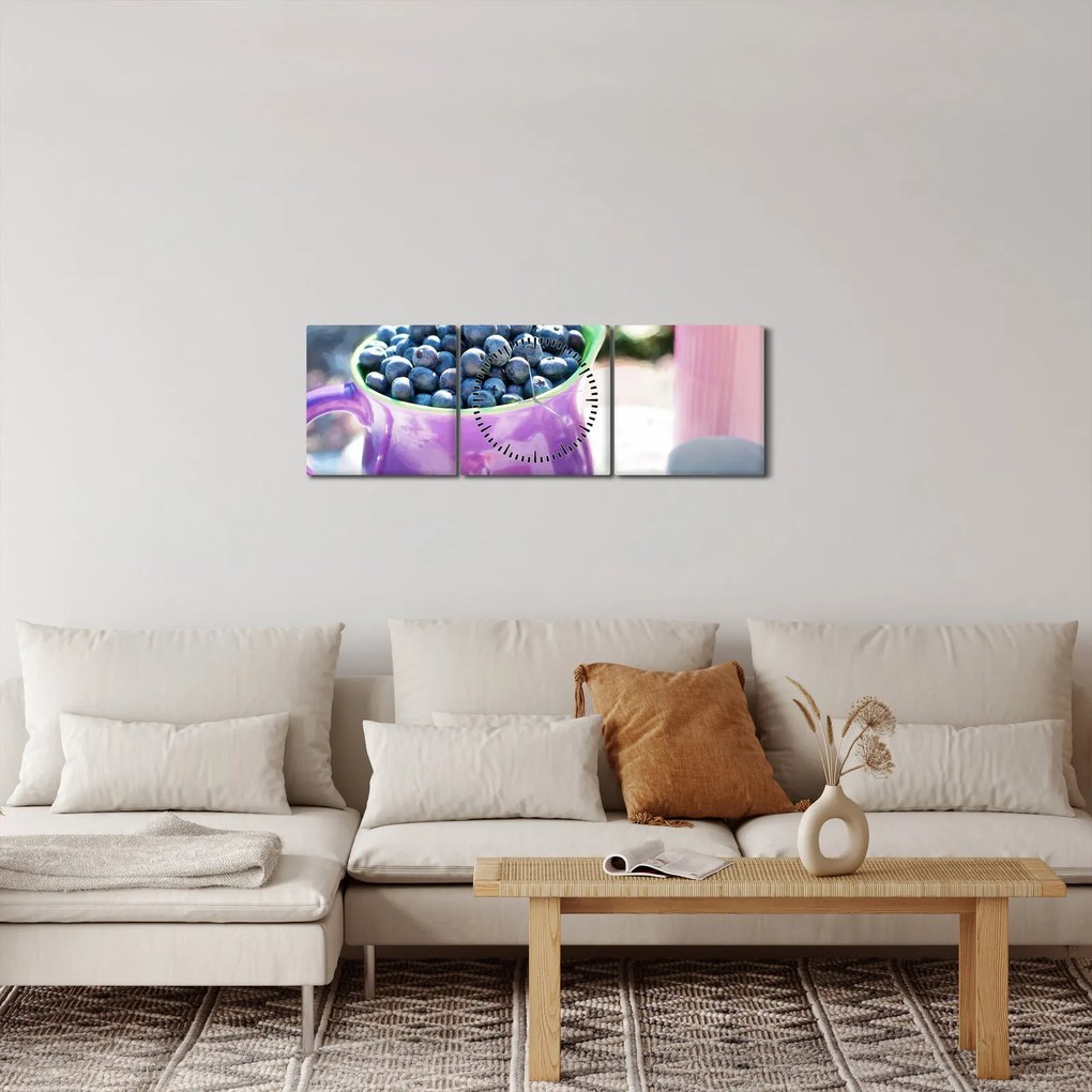 Tablou - afine într-o ceașcă (cu ceas) (90x30 cm)