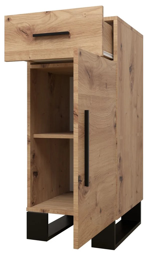 Set mobilier pentru hol Amanda 1 (Stejar artisan + roz). 1085858