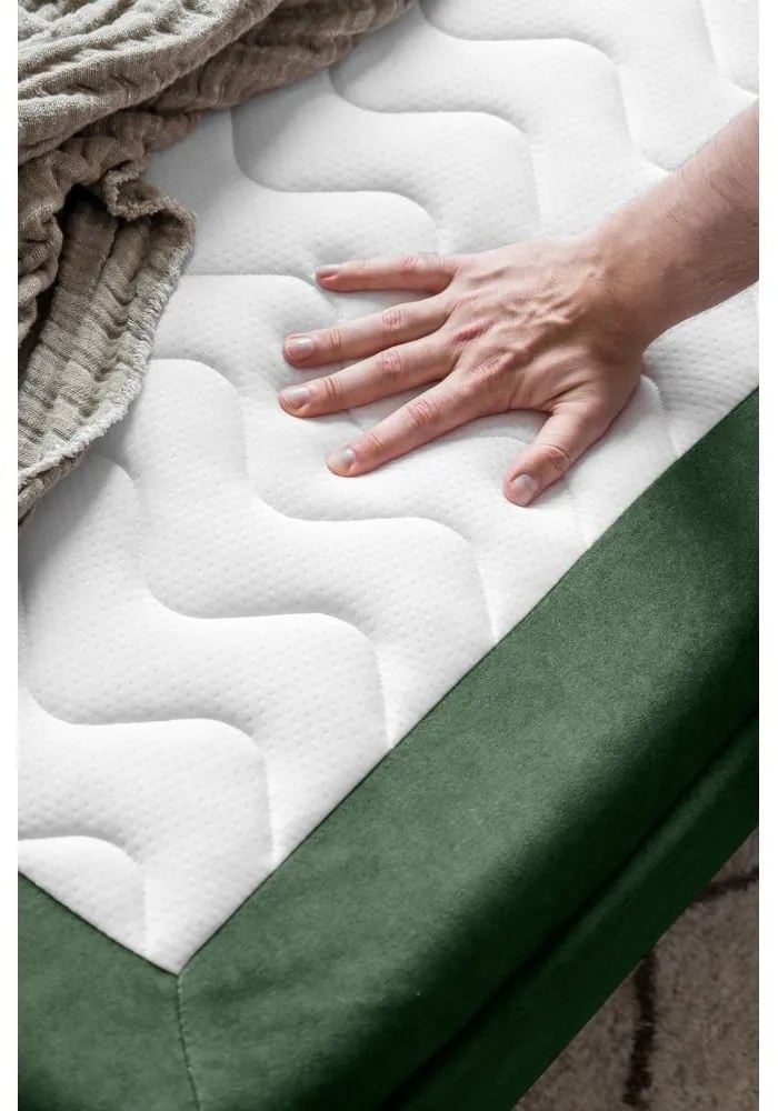 Canapea verde extensibilă cu tapițerie din catifea 225 cm Charming Charlie – Miuform