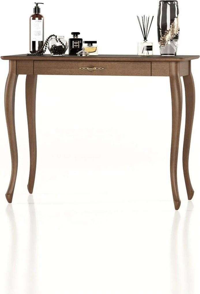 Masă lemn masiv de Toaletă Seraphia, 100 × 46 × 79 cm - Vanilla