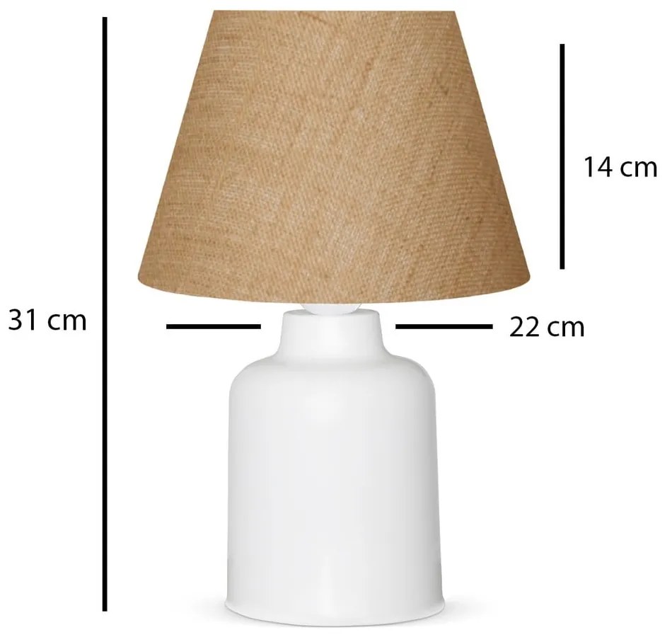 Veioză cu abajur din iută (înălțime 31 cm) Eren – Opviq lights