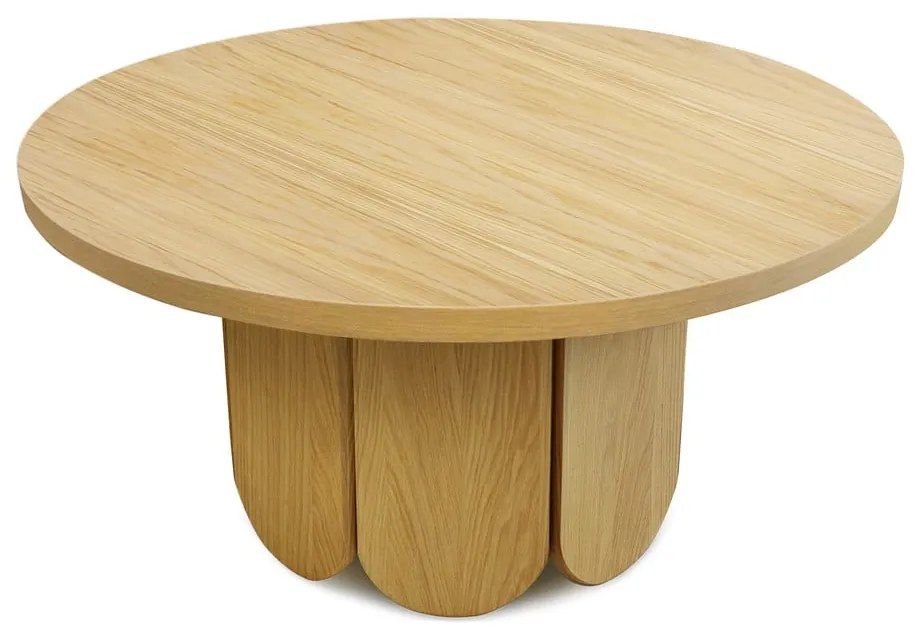 Măsuță de cafea în culoare naturală rotundă cu blat cu aspect de lemn de stejar 78x78 cm Soft – Woodman
