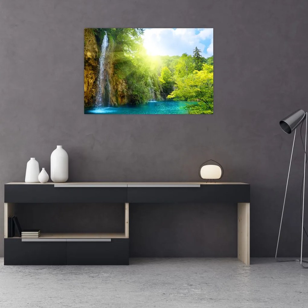 Tablou - cascadele în djunglă (90x60 cm)