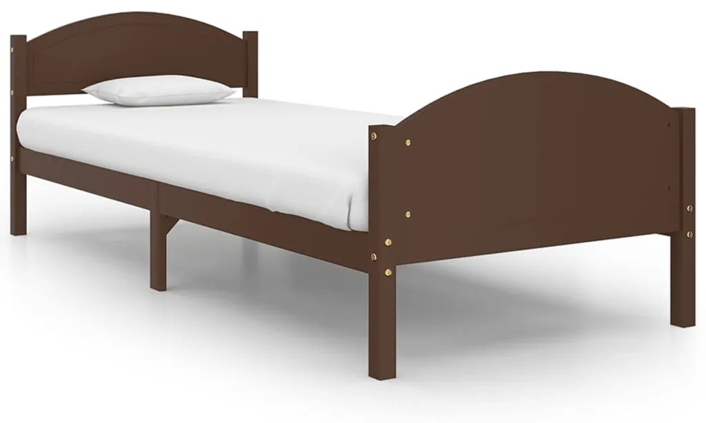 322041 vidaXL Cadru de pat, maro închis, 90x200 cm, lemn masiv de pin