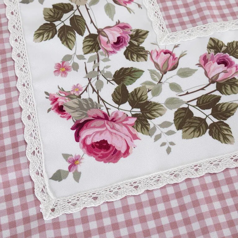 Fată de masă centrală cu imprimeu TRANDAFIRI ÎNFLOREȘTE 85 x 85 cm