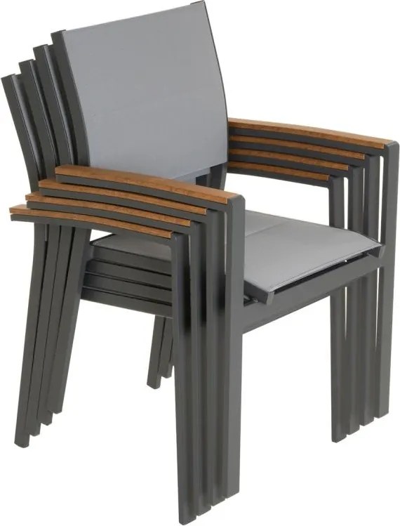 Scaun de grădină stivuibil, antracit, 86,5 x 57 x 57,5 cm