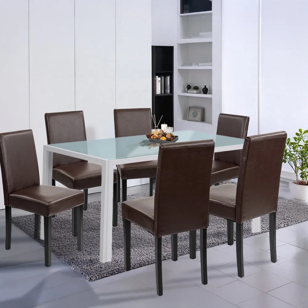 Set de masă Mira 6+1 alb-maro