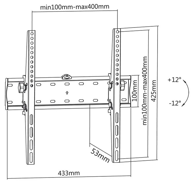 Suport Universal LED TV 32-55 inch, cu inclinare, Rebel