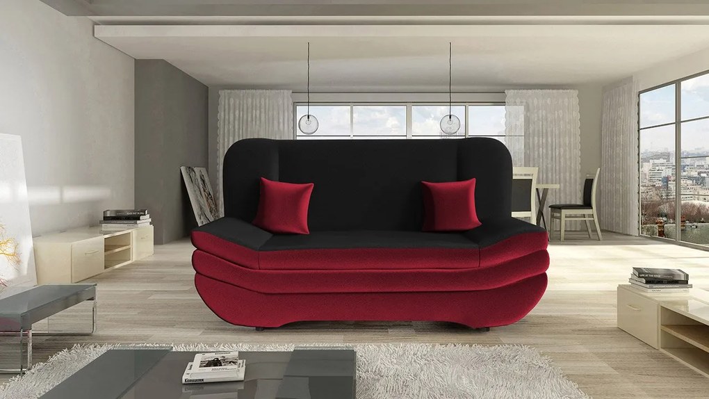 Canapea extensibilă Lehti (Negru + bordo) (cu sp. depozitare). 1105567