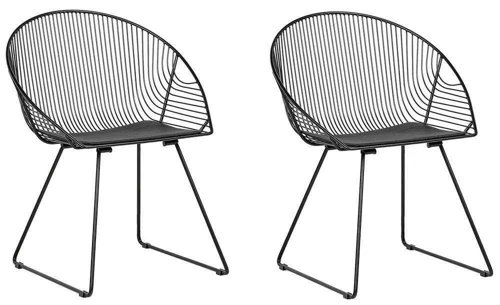 Set 2 buc. scaune pentru sufragerie Auron (negru). 1009924