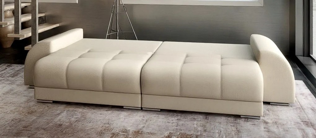 Canapea extensibilă dumonde cu 2 lăzi de depozitare si sezut confortabil din spuma high-density, Verona Enjoy Camel 310x100 cm