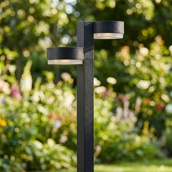 Lampă solară LED 2xLED/1W/3,7V 1200 mAh 55 cm IP65 neagră