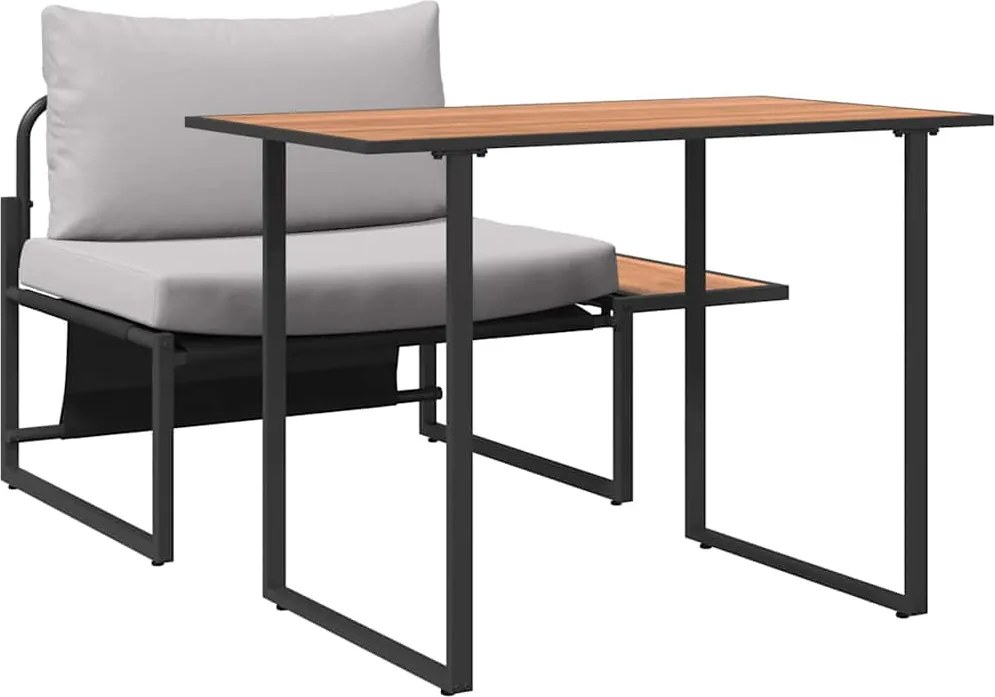 vidaXL Mobilier de grădină din oțel 2 pcs Gri deschis Oțel