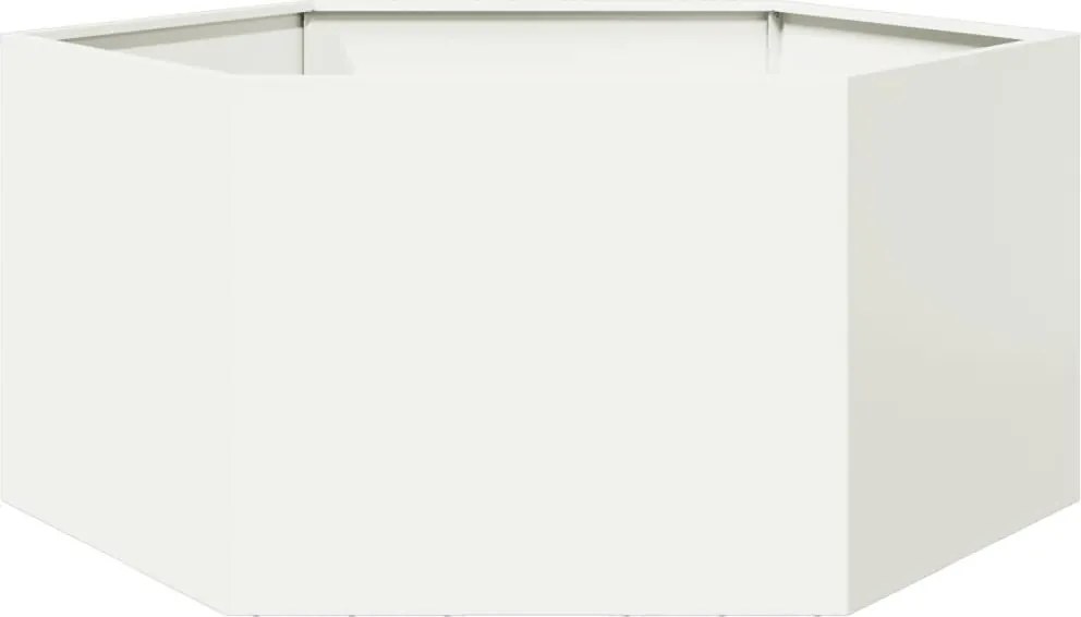 vidaXL Jardinieră de grădină alb 104x90x45 cm oțel hexagonal