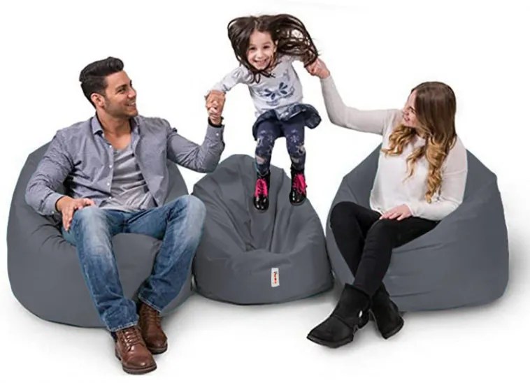 Fotoliu Bean Bag Iyzi 100 Cushion Pouf, Cenusiu