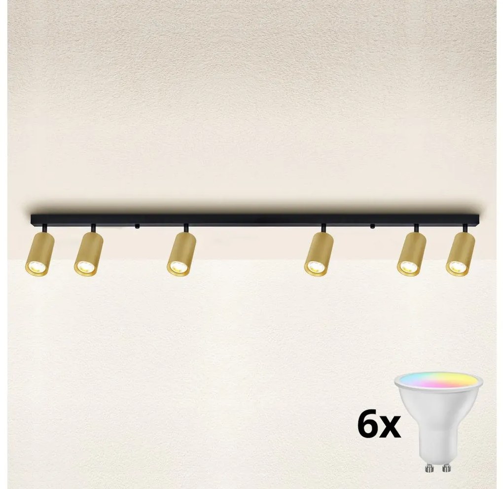 Brilagi - Spot LED dimabil SELE GOLDEN 6xGU10/6,5W/230V negru/auriu