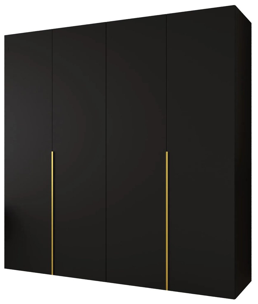 Dulap de haine 200 cm Alice 1 (Negru + Auriu). 1126120