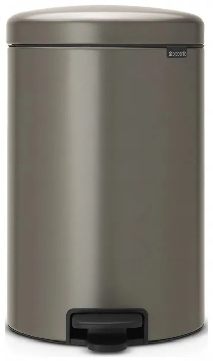 Coș cu pedală Brabantia NewIcon 649042, 20 l, închidere lină, bază antiderapantă, gri
