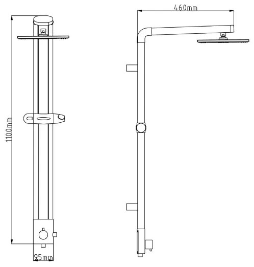 Set de duș Aqualine TOUR crom lucios