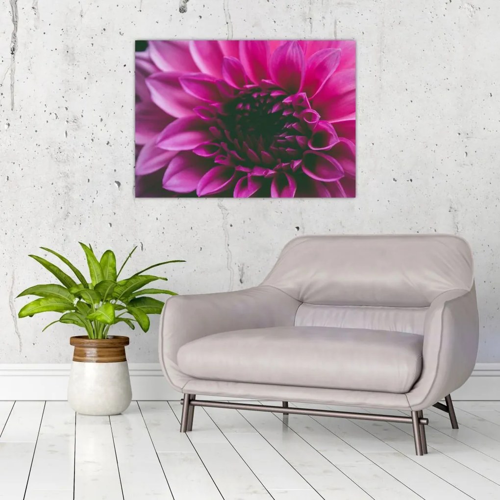 Tablou pe sticlă cu floarea roz (70x50 cm)