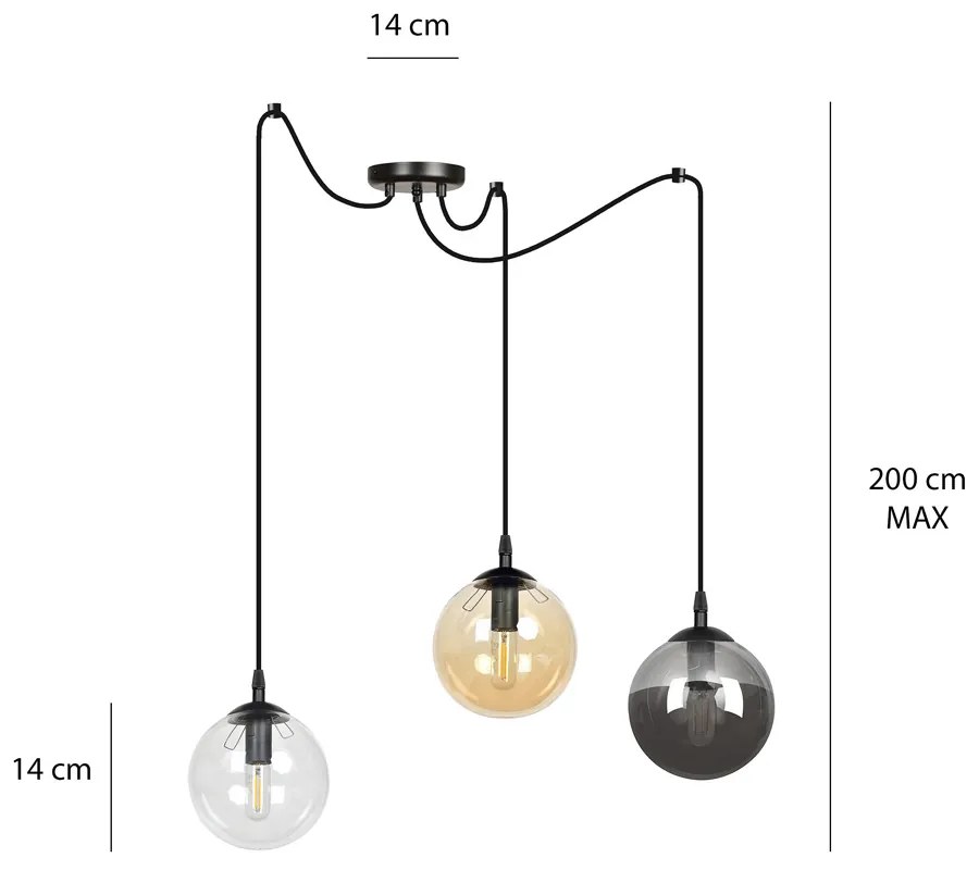 Suspensie Gigi 3 Bl Mix 939/3 Emibig Lighting, Modern, E14, Polonia