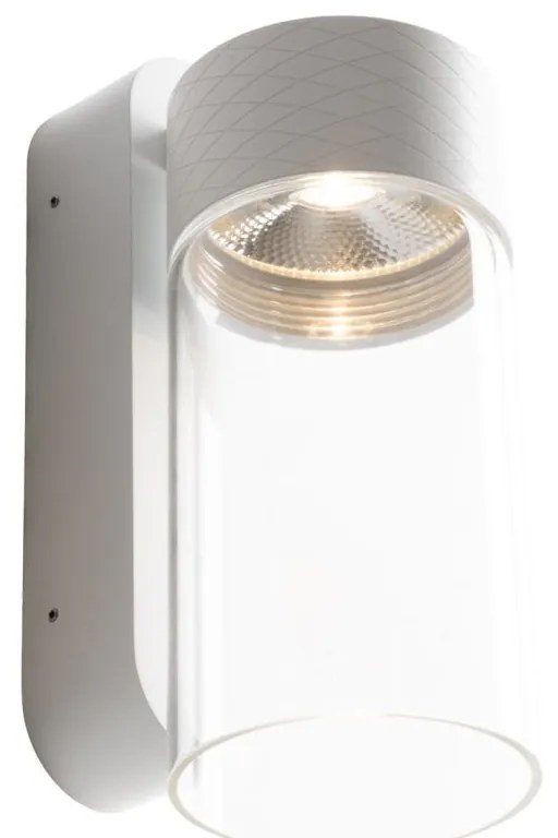 Aplica de perete LED metal alb si sticla Fusion