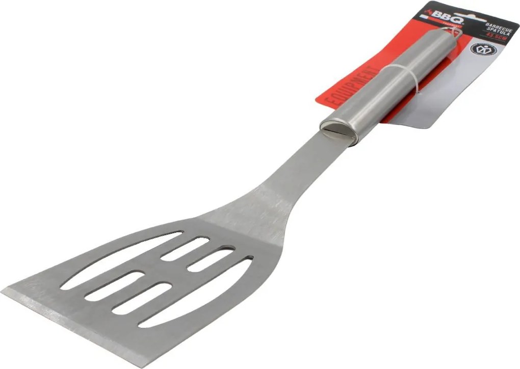 Spatulă grătar inox 43 cm, BBQ, cu fante, mâner ergonomic, rezistentă la temperaturi ridicate