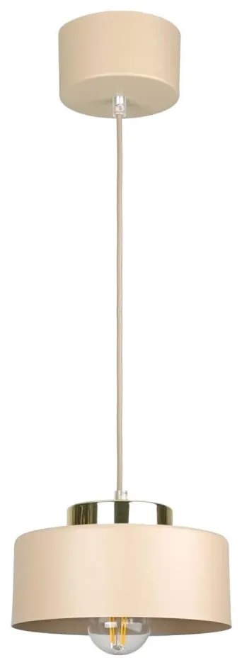 Lustră suspendată pe cablu IGNIA 1xE27/60W/230V bej/auriu