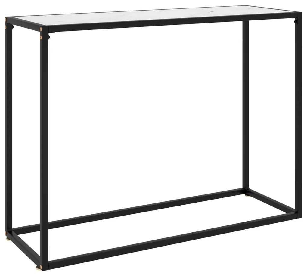 vidaXL Masă consolă, alb, 100x35x75 cm, sticlă securizată