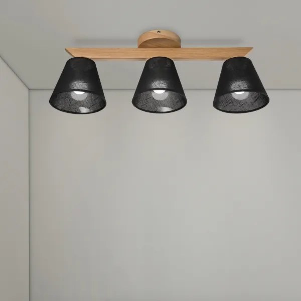 Lustră aplicată Brilagi ANTHONY 3xE14/40W/230V stejar/negru