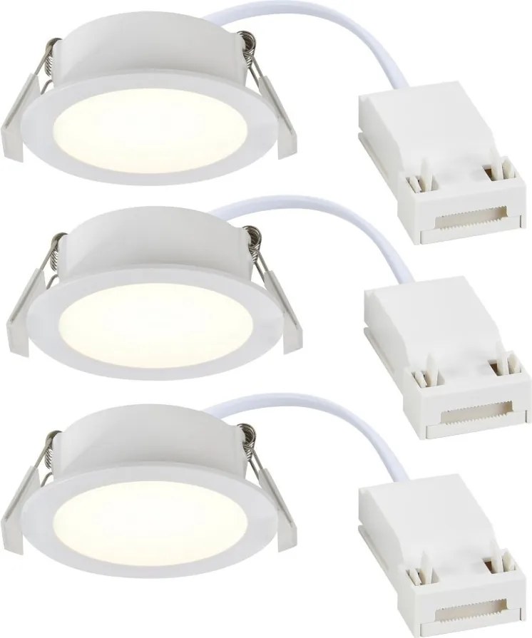 Set de 3 spoturi incastrabile baie IP65 LED Olea alb