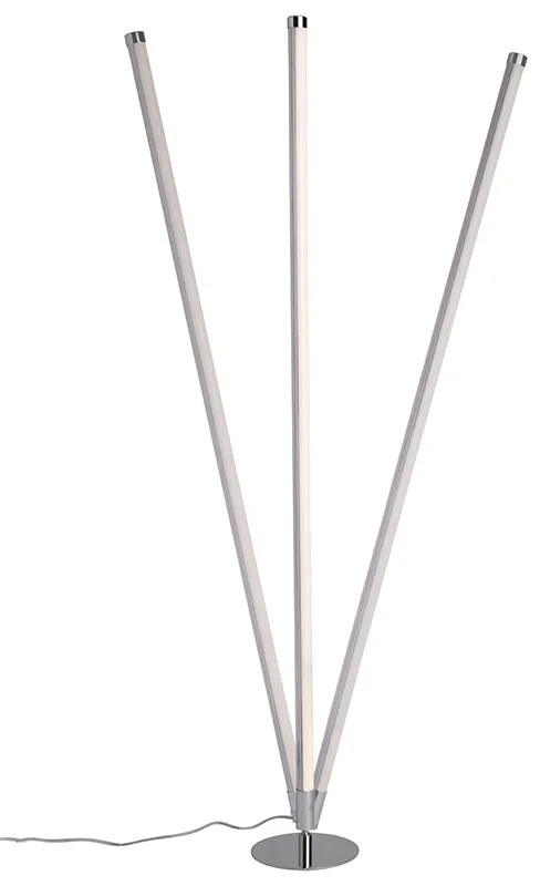 Set de 2 lămpi de podea moderne LED crom - Line-up