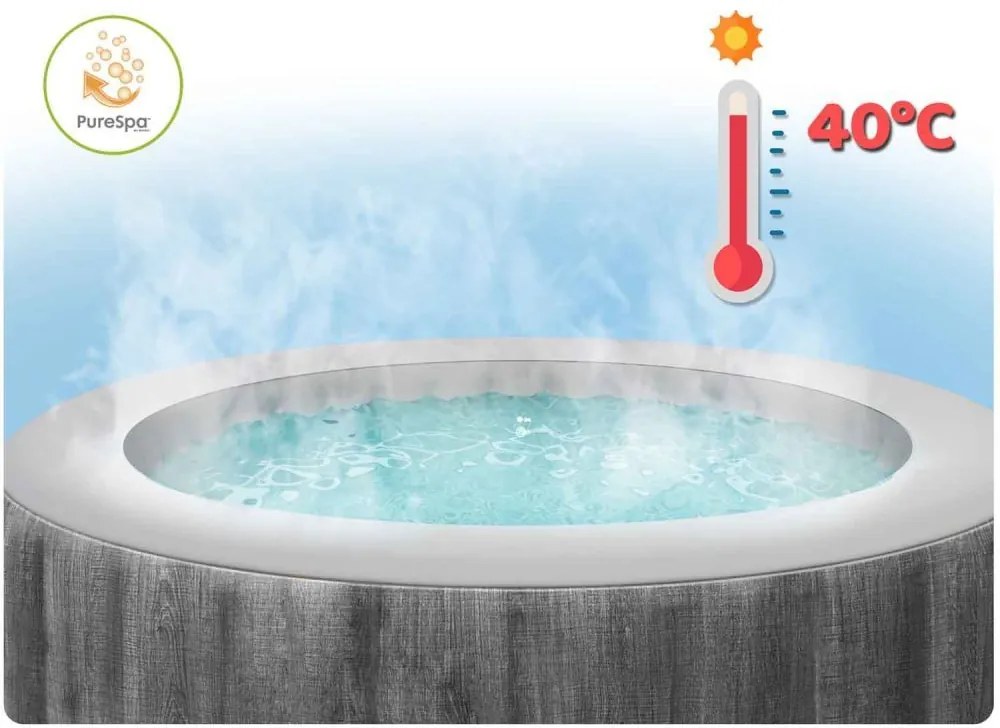 Jacuzzi gonflabil cu hidromasaj și control Wi-Fi 6 osôb